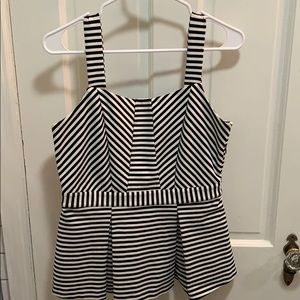 C Wonder Peplum Stripe Top